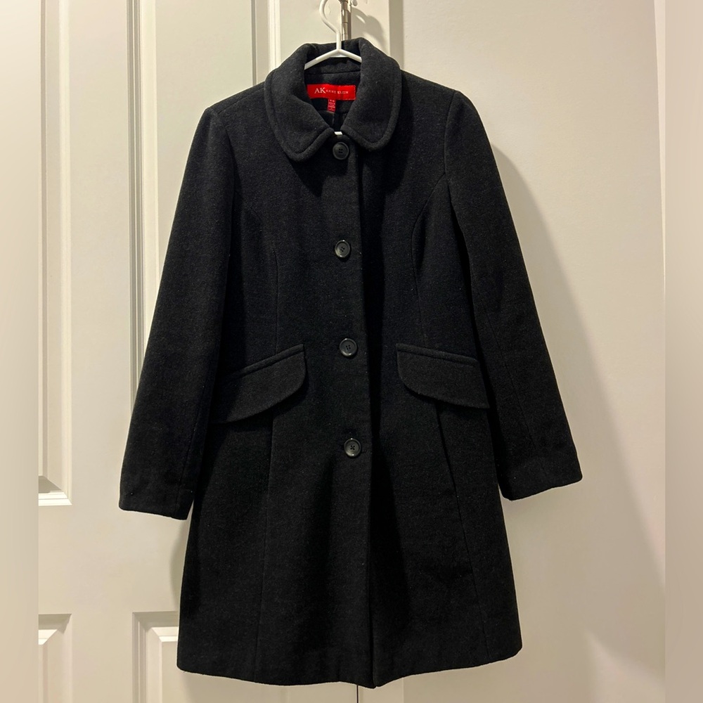 ANNE KLEIN Charcoal lined coat
